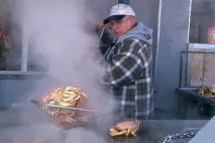 Owner Dan Strazzullo pulling out the first local crabs of the season